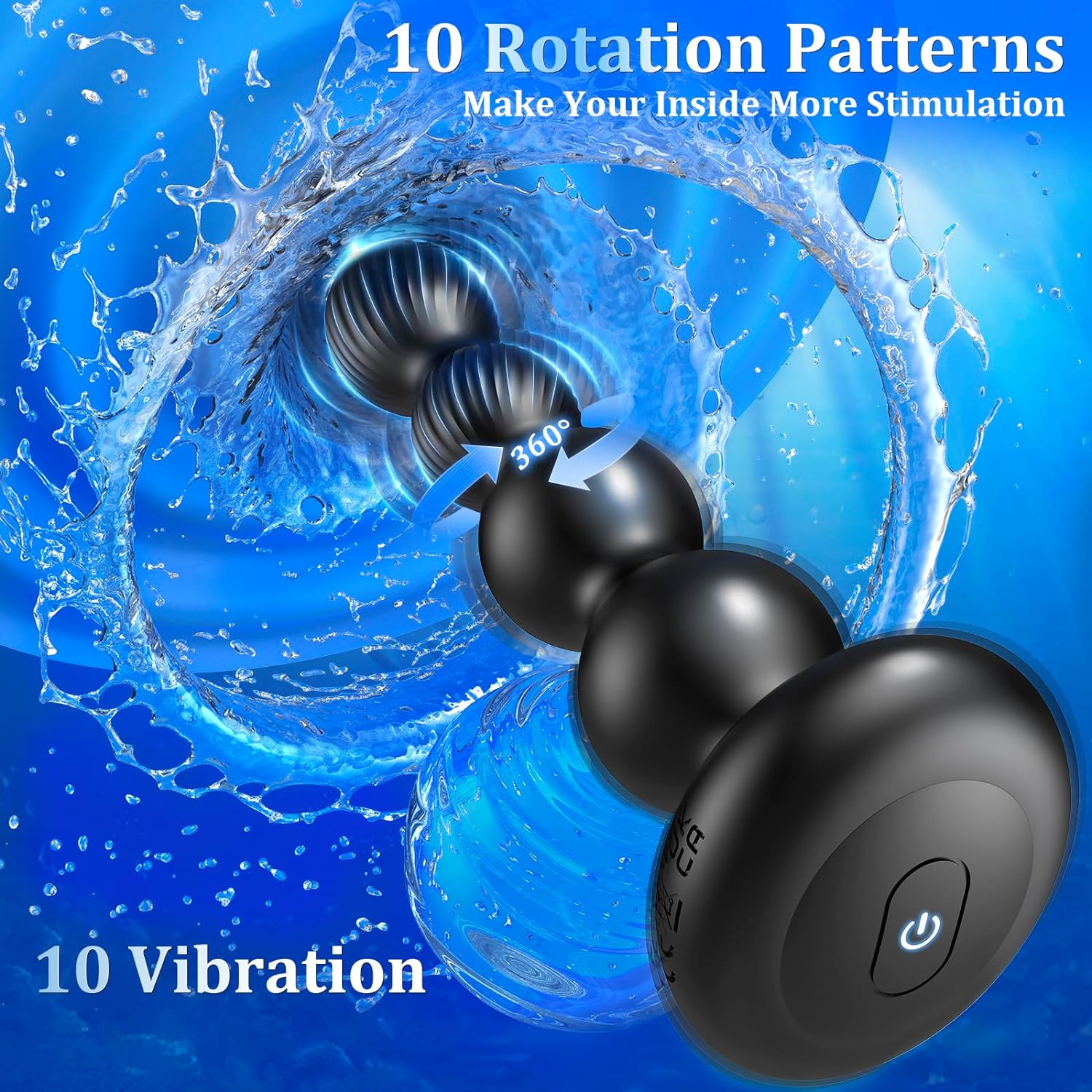 LumeWhisper Rotating Vibrating Anal Beads Wand