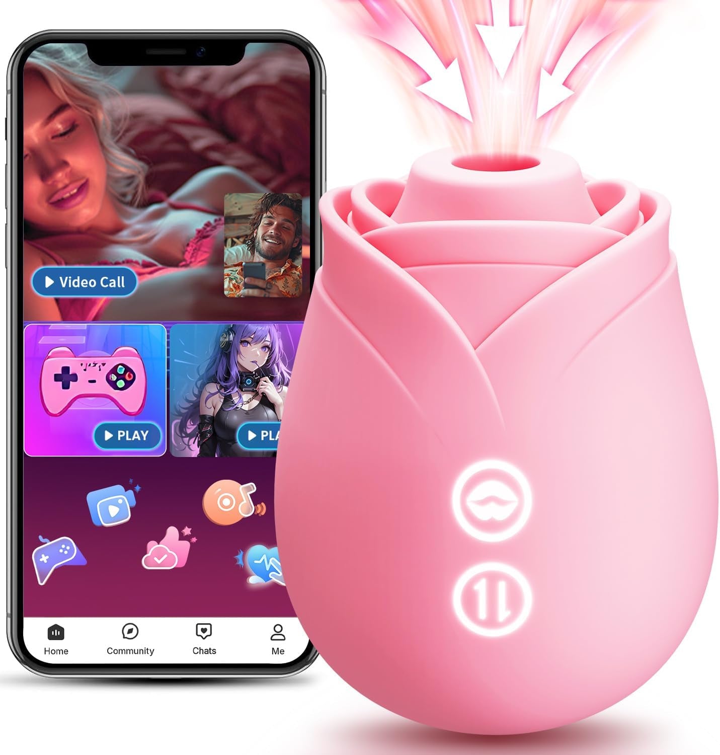 ElyraSync Rose Clit Sucker Wand App Control Waterproof Quiet