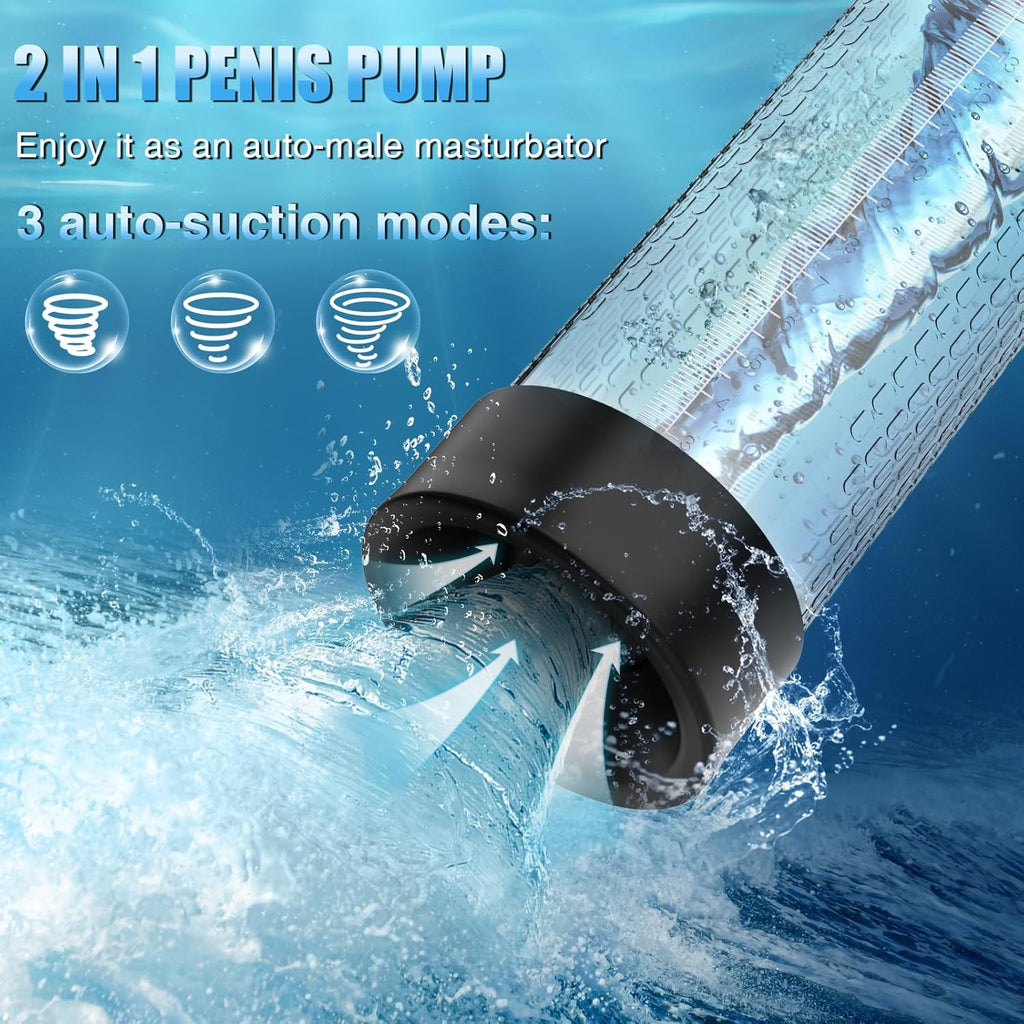 MaxExtender 2-in-1 Penis Pump & Male Masturbator – 4 Training Modes, Auto-Suction