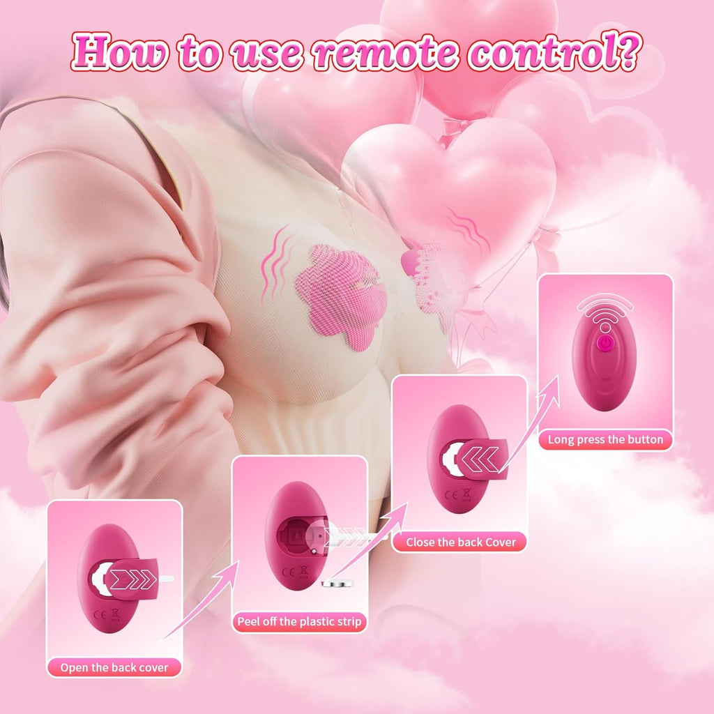 PetalWave Remote Nipple Vibrators 10 Modes – Discreet Wear
