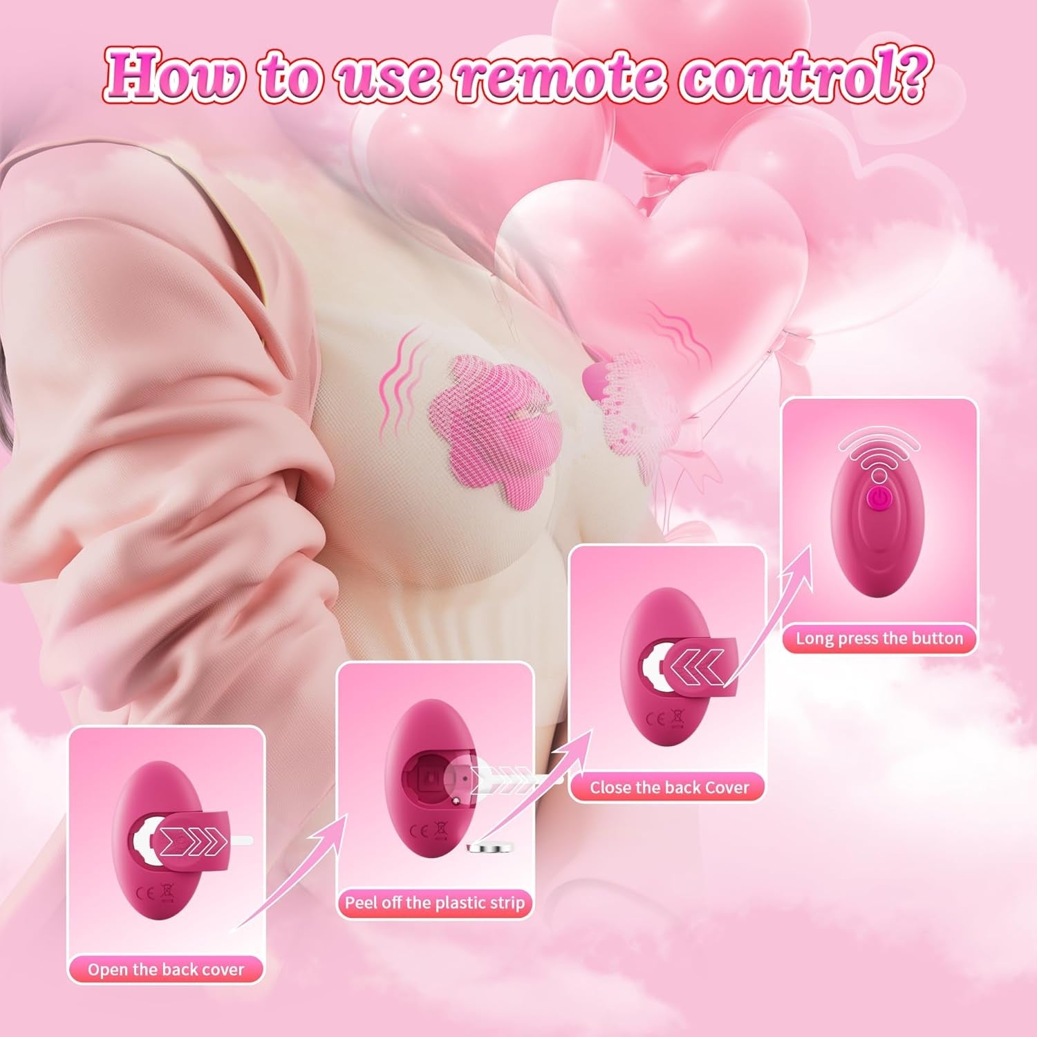 PetalWave Remote Nipple Vibrators 10 Modes – Discreet Wear