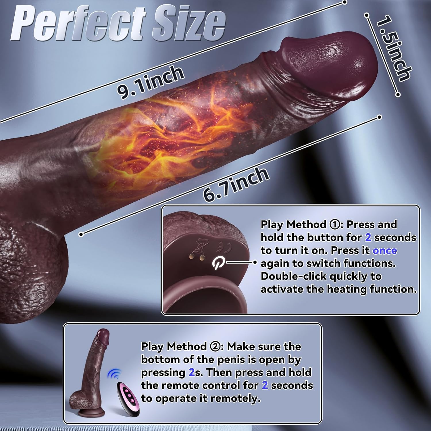 ShadowThrust Remote Control Dildo Vibrator