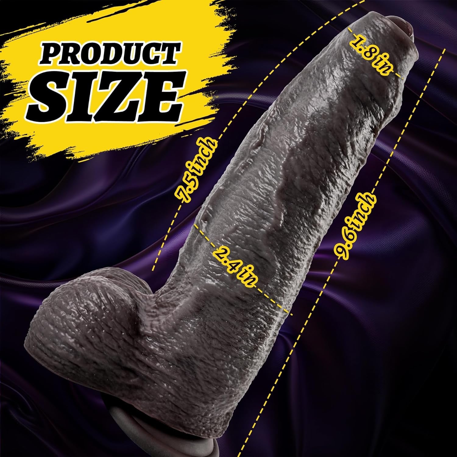 EbonyTitan 2.4” Thick Realistic Suction Foreskin Dildo