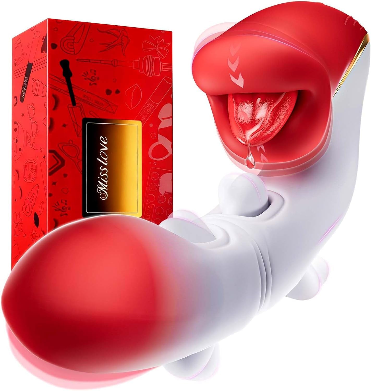 DualFlare Dildo Vibrator 10 Flapping 10 Licking Modes