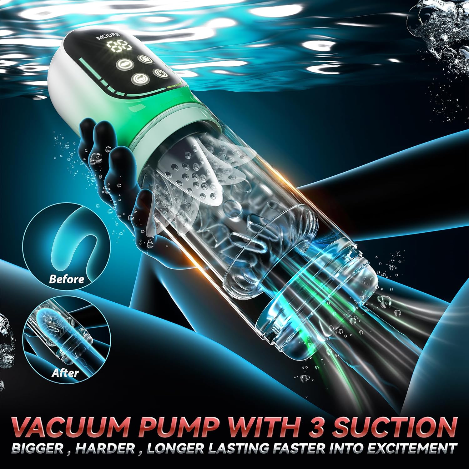 AeroGlide 4-in-1 Male Masturbator with Pump, Vibration & Thrust