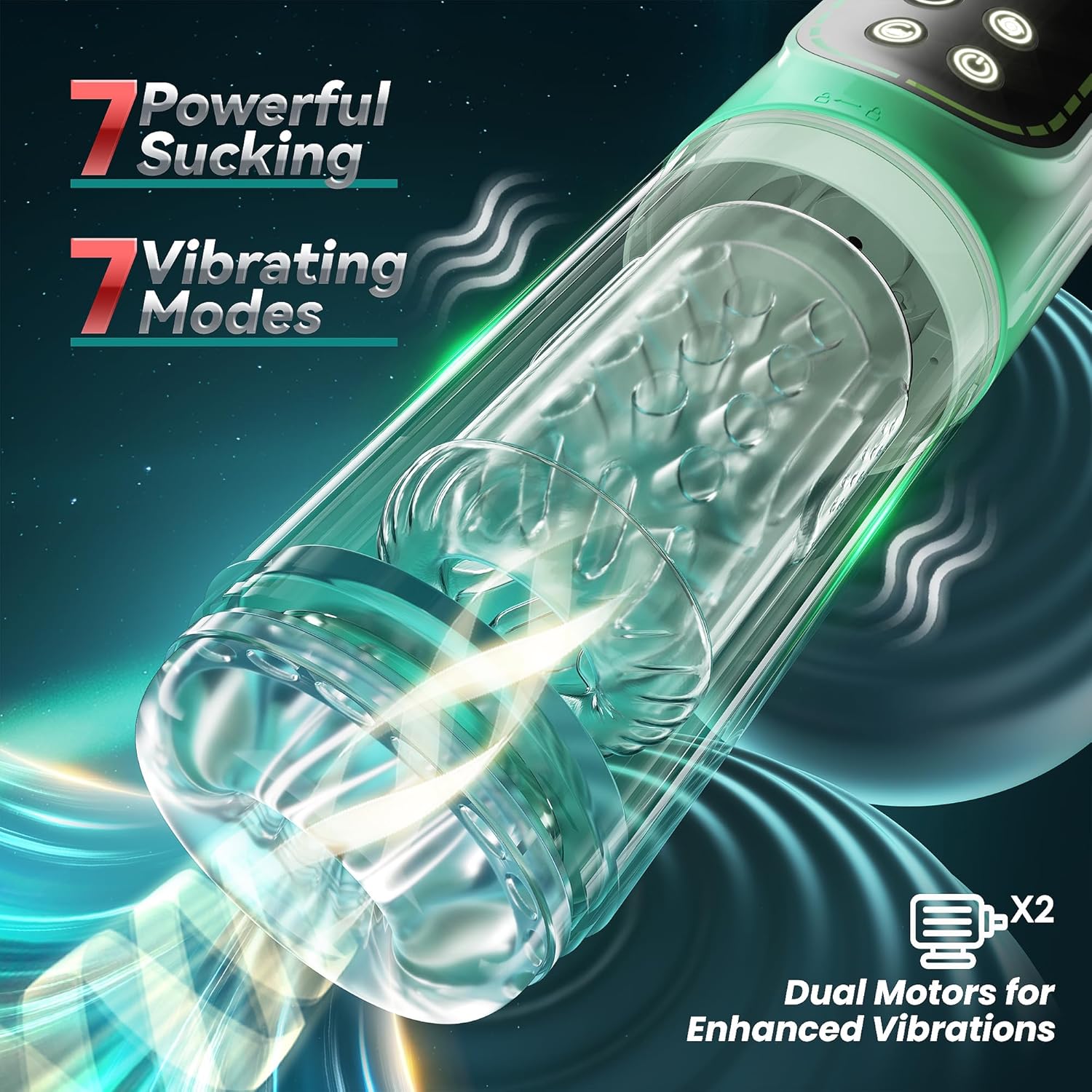 AeroGlide 4-in-1 Male Masturbator with Pump, Vibration & Thrust