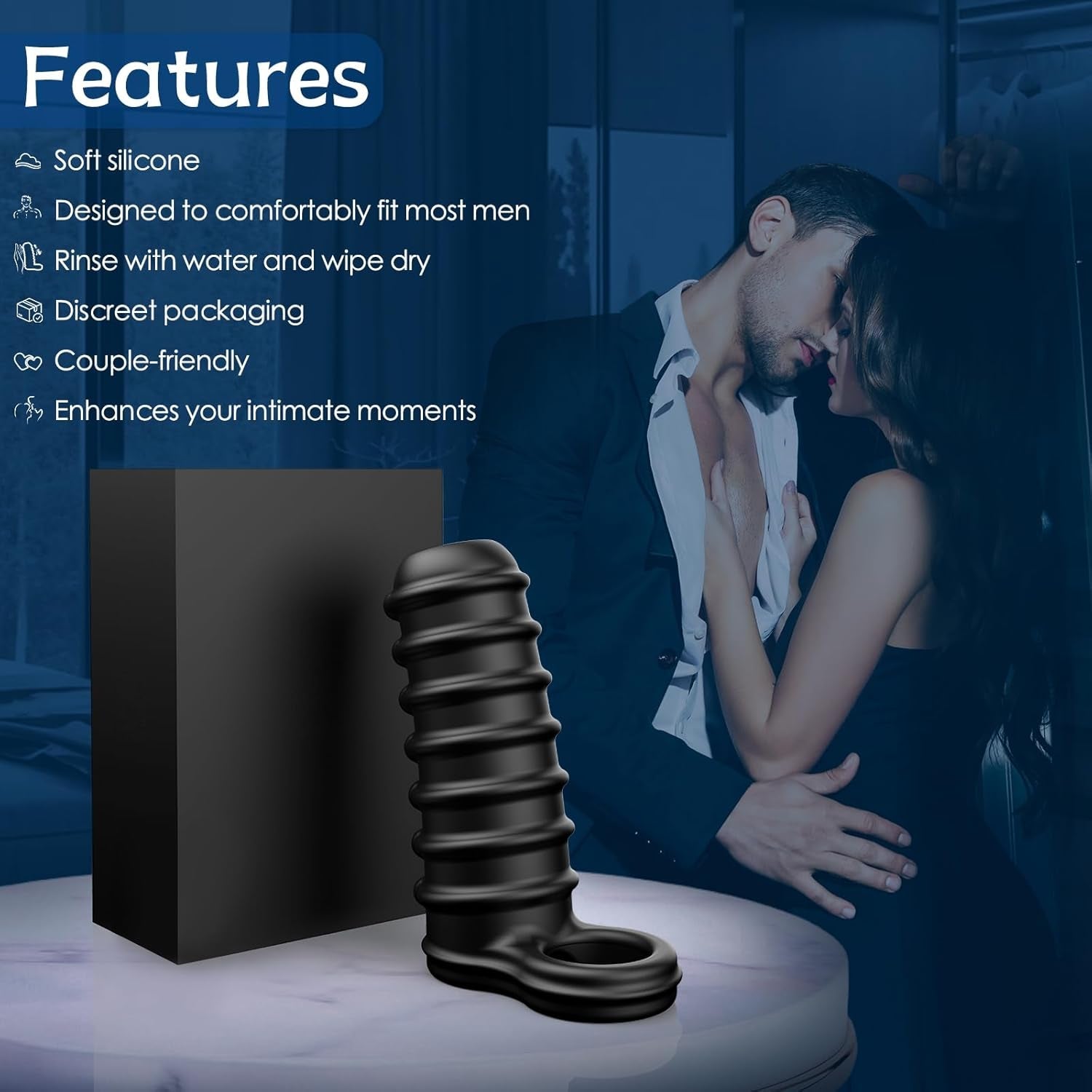 TextureMax Penis Sleeve Girth Enhancer Silicone Ring