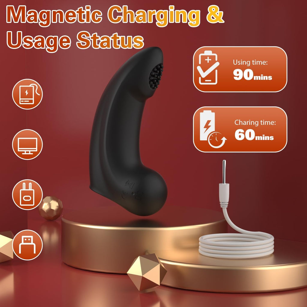NoirTouch Finger Vibrator 10 Modes Waterproof Quiet Black