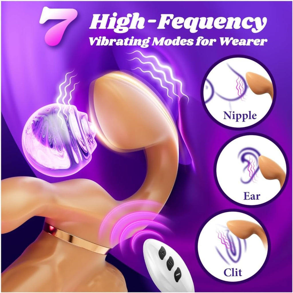DualGlide Rabbit Strapless Strap On Thrusting Vibrator
