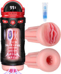PulseForge Vibrating Penis Pump Stroker with 2 Sleeves