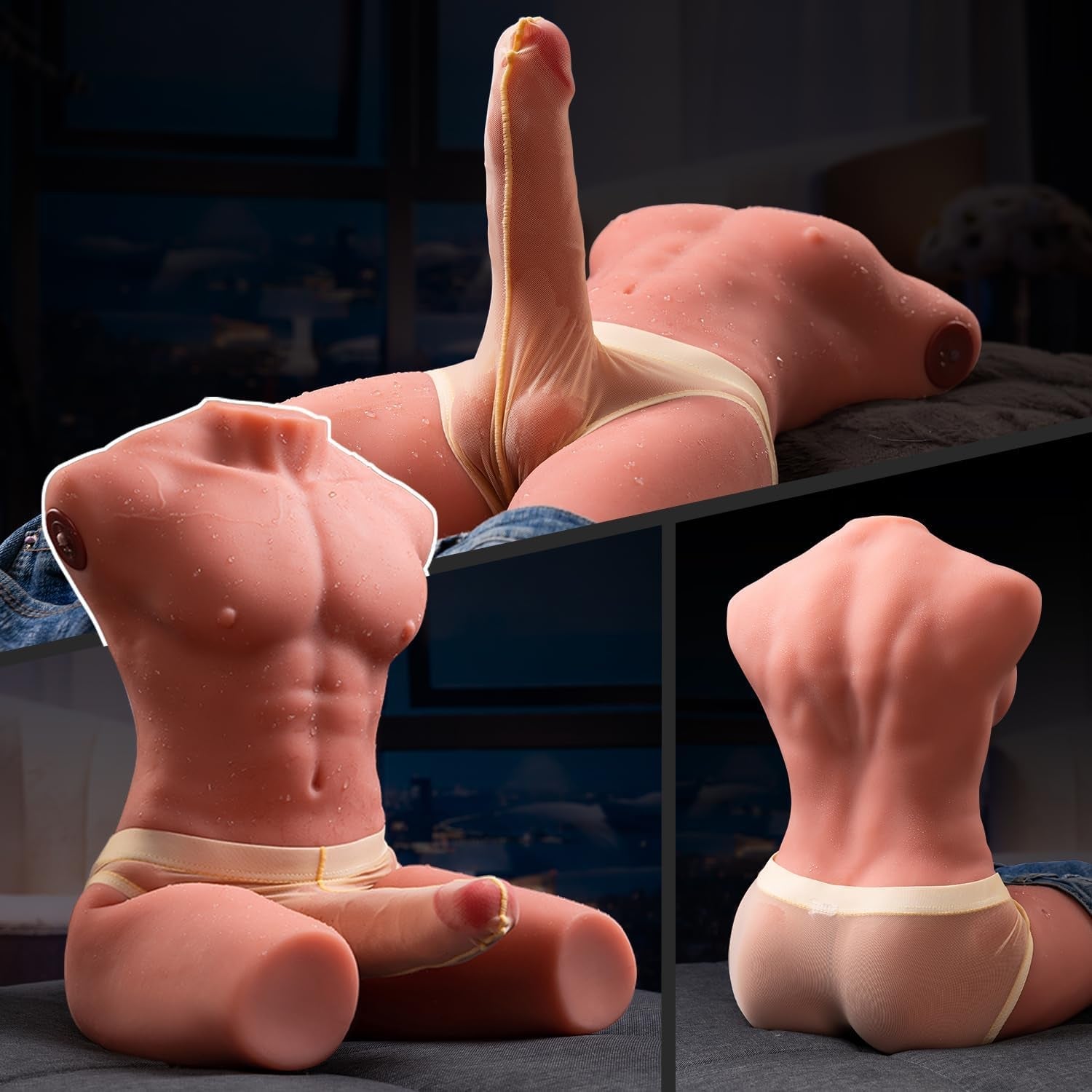DuoPulse Male Sex Doll Torso Thrusting Vibrating Dildo
