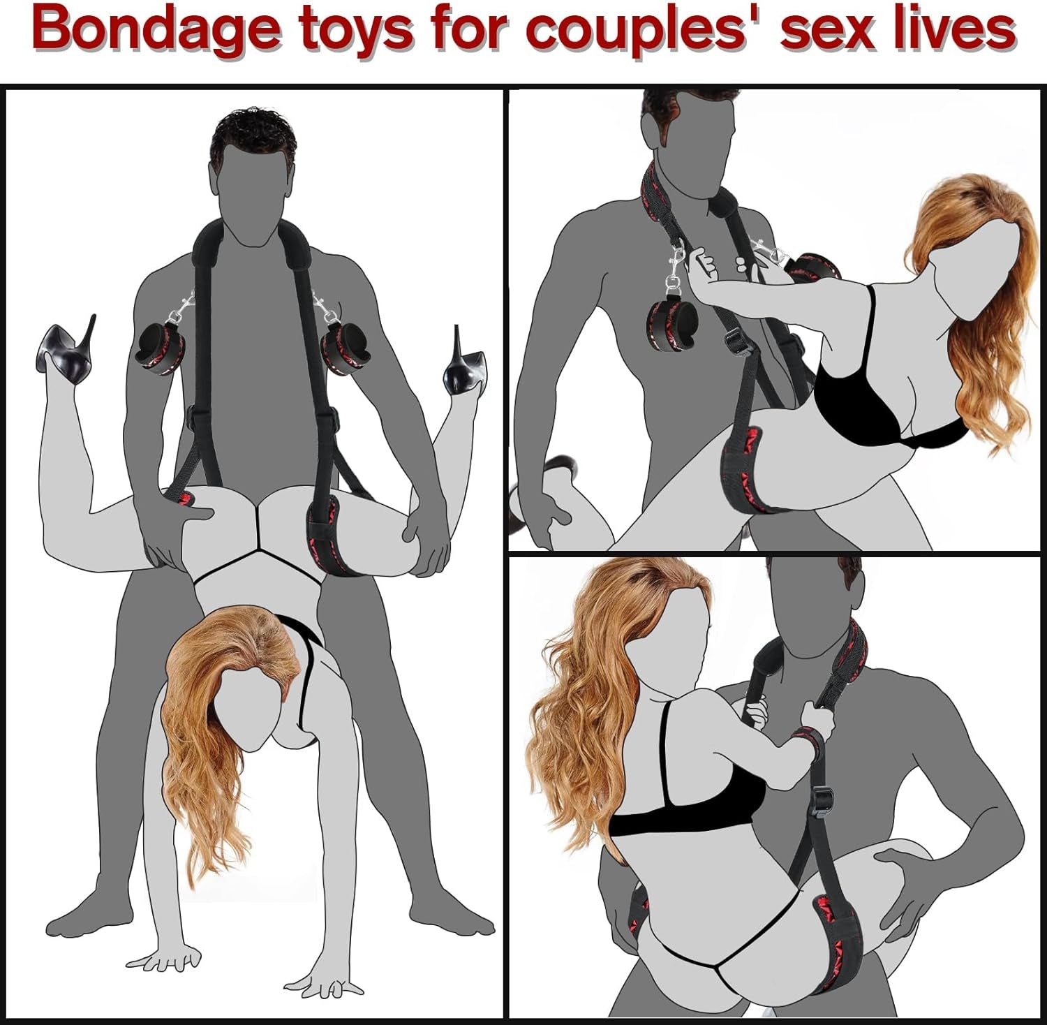 DiamondFlex Adjustable Sling Strap BDSM Kit with Cuffs
