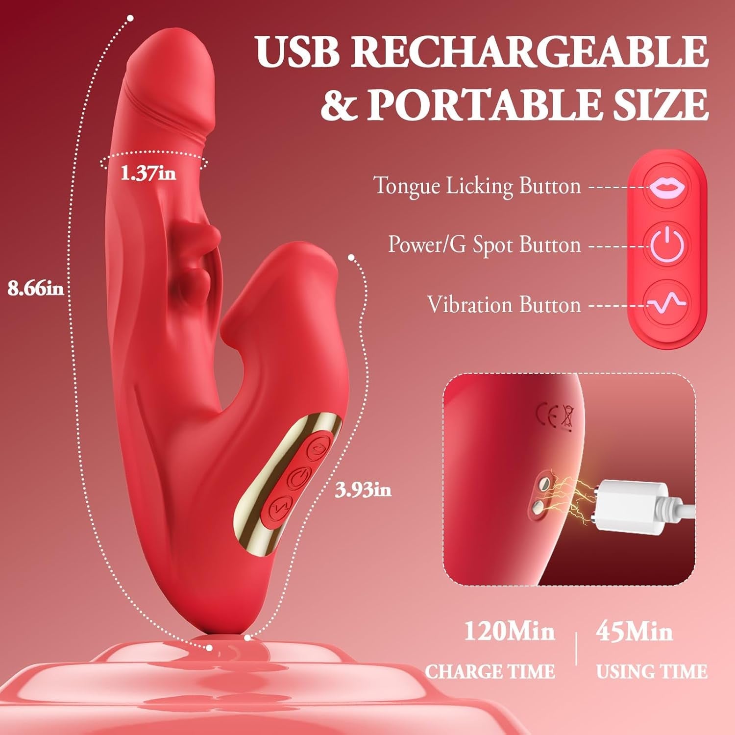 ZenvyX  Thrusting Rabbit Licking Vibrator 4-in-1 10 Modes G-Spot