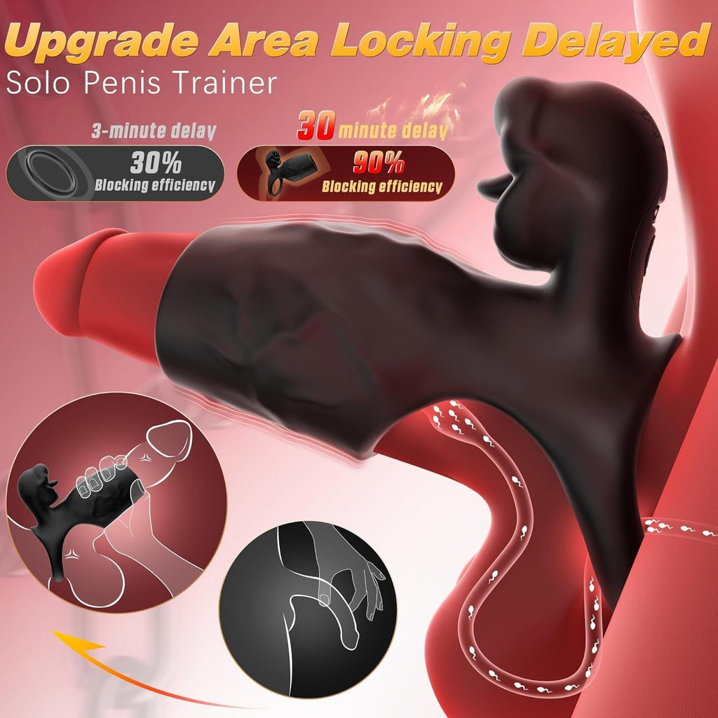 TongueShock Vibrating Cock Sleeve with Clit Stimulator