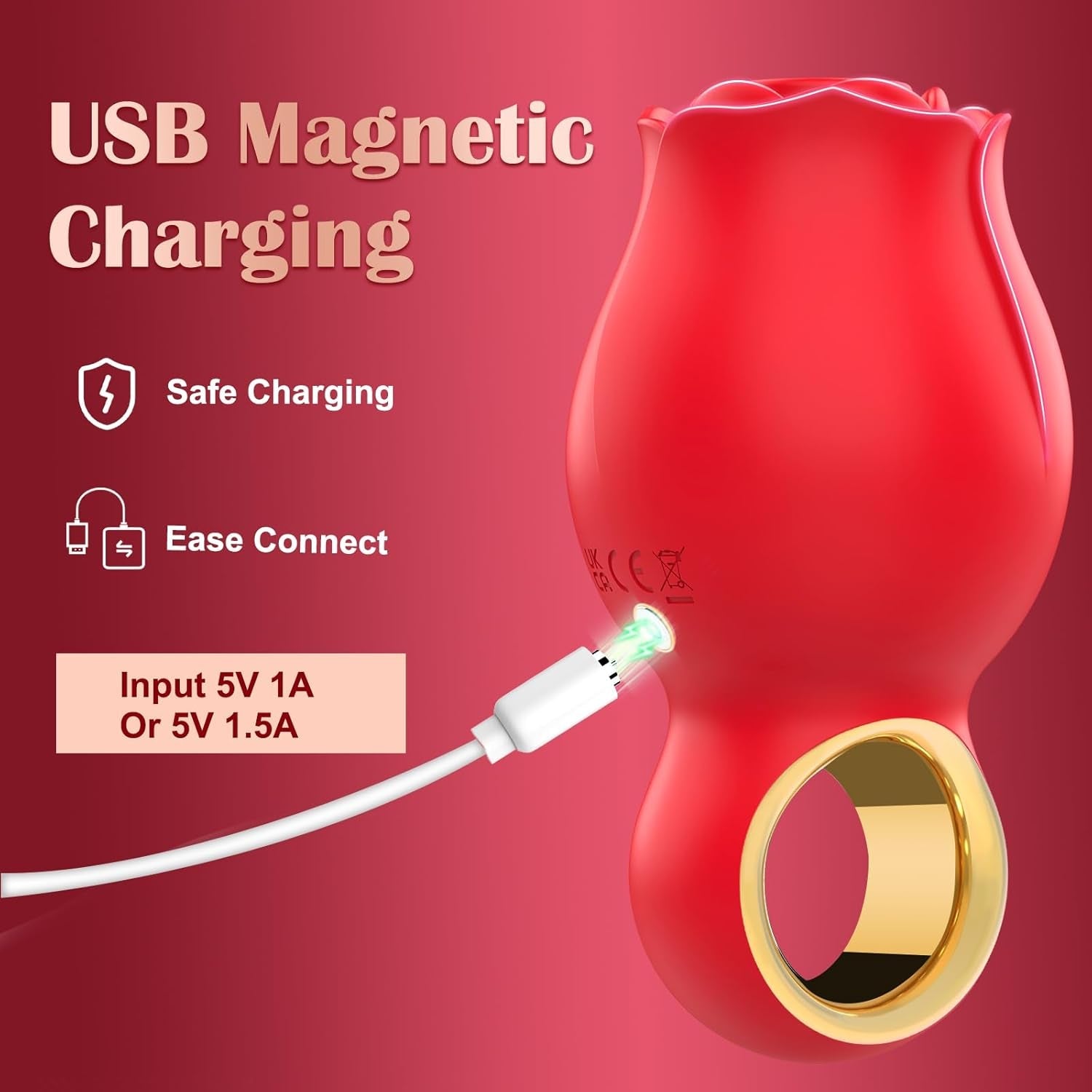 VelvetRose Rose Clit Sucker Vibrator 9 Modes USB Rechargeable