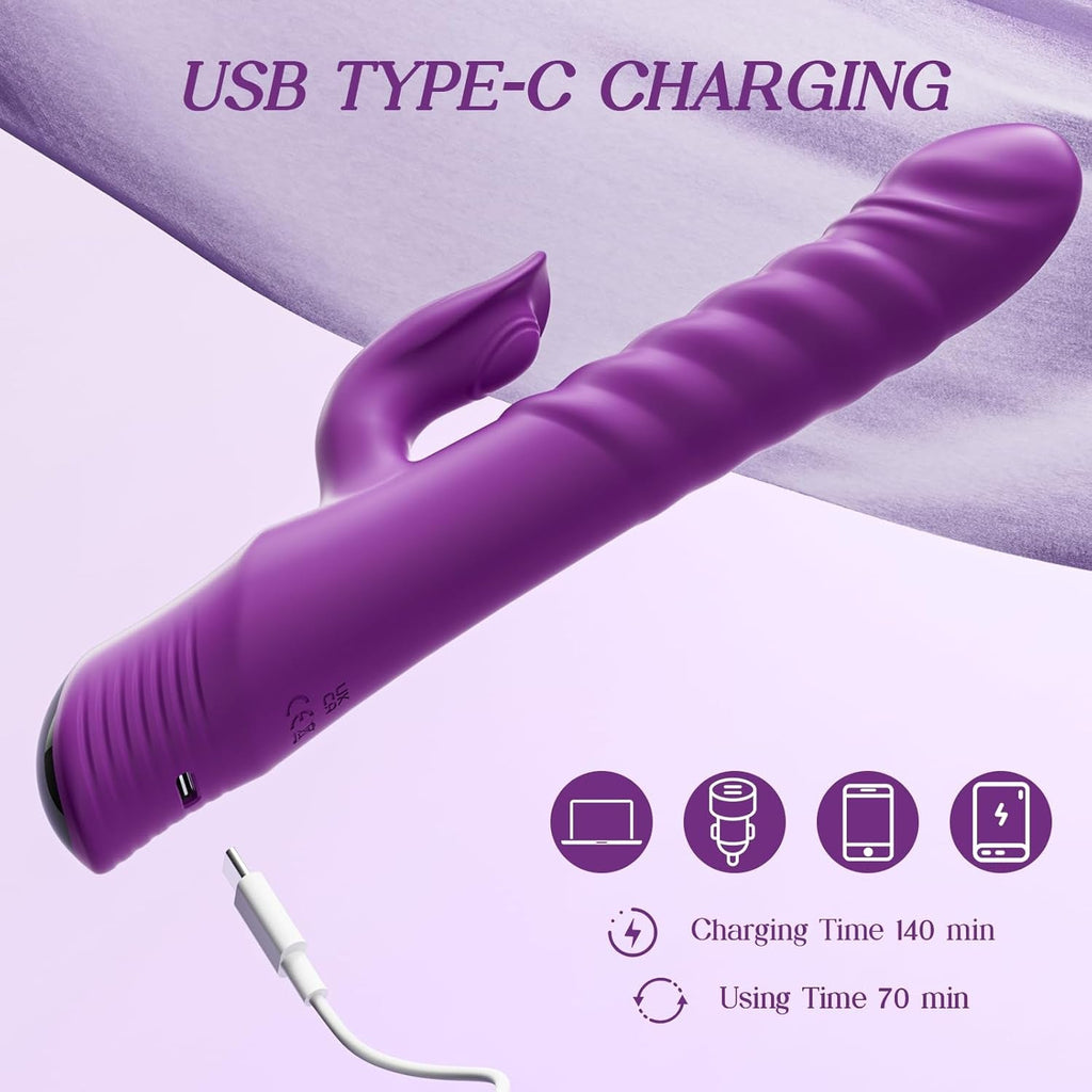 VantaFlex Thrusting Rabbit Vibrator 7 Modes Type-C Waterproof