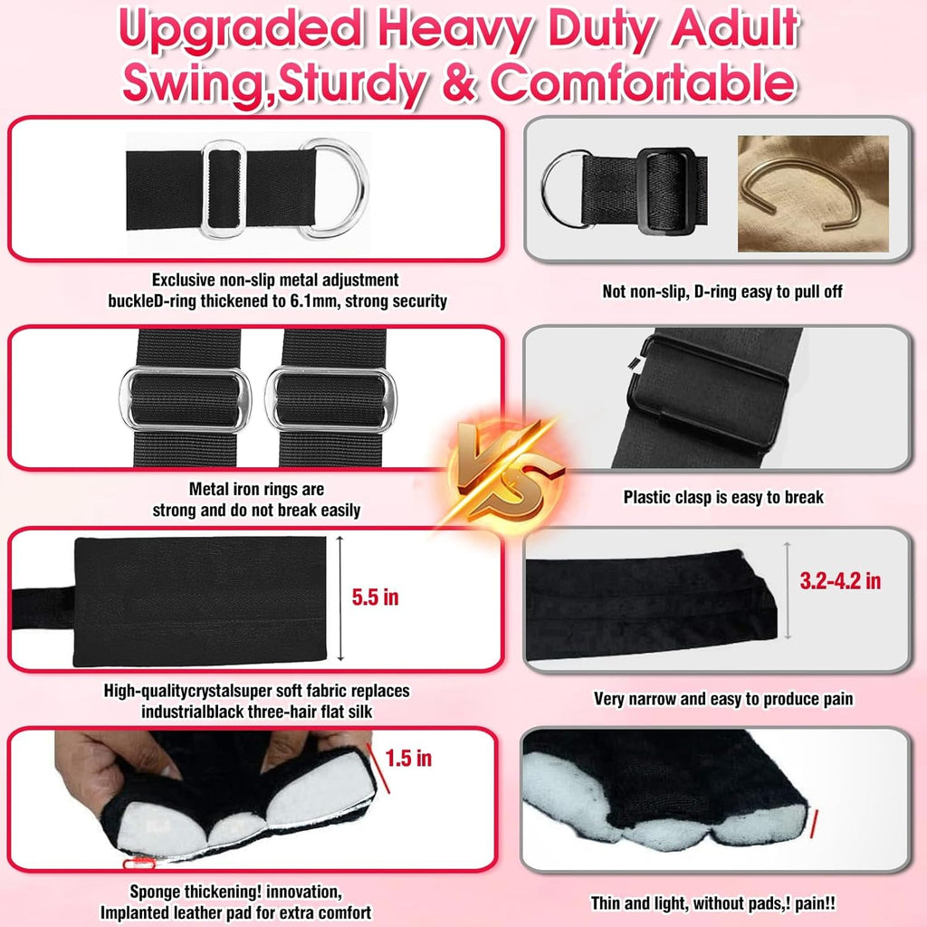 StratavaX Heavy Duty Sex Swing 500lb Adjustable