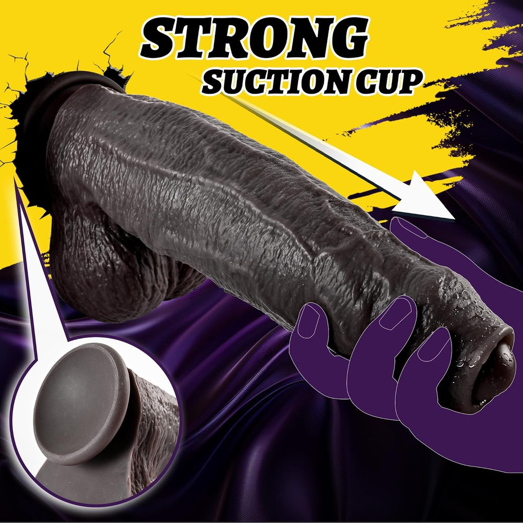 EbonyTitan 2.4” Thick Realistic Suction Foreskin Dildo