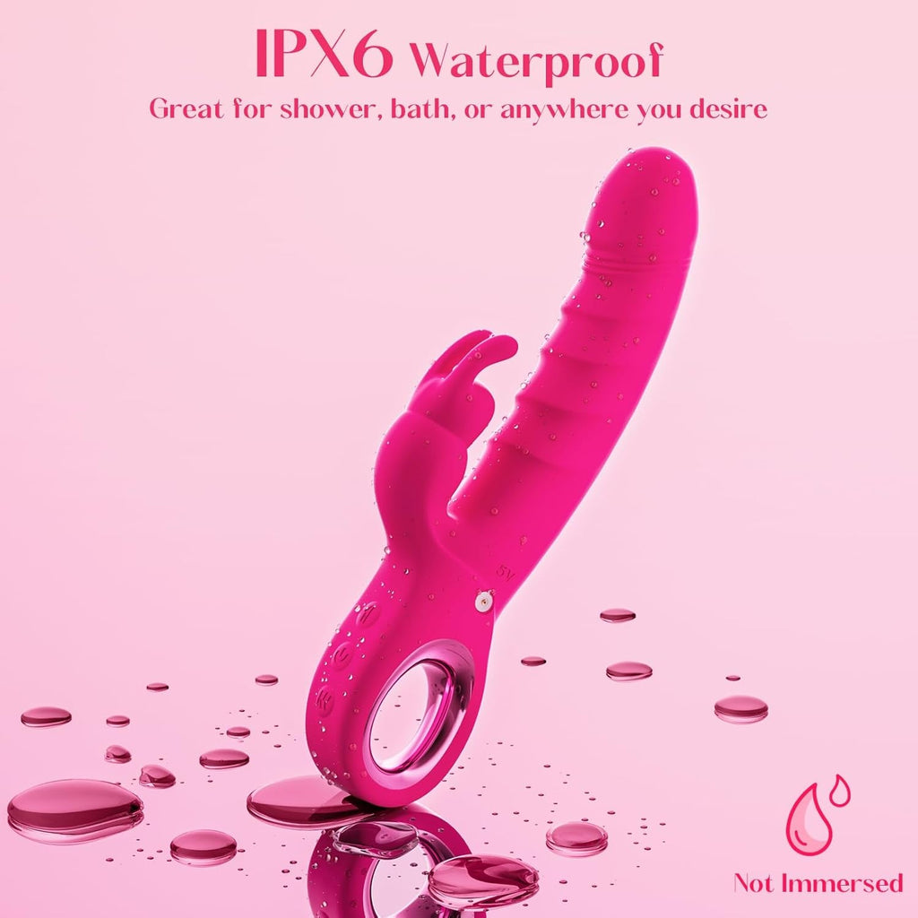 RoseVanta Thrusting Rabbit Vibrator 7 Modes 3 Motor Waterproof