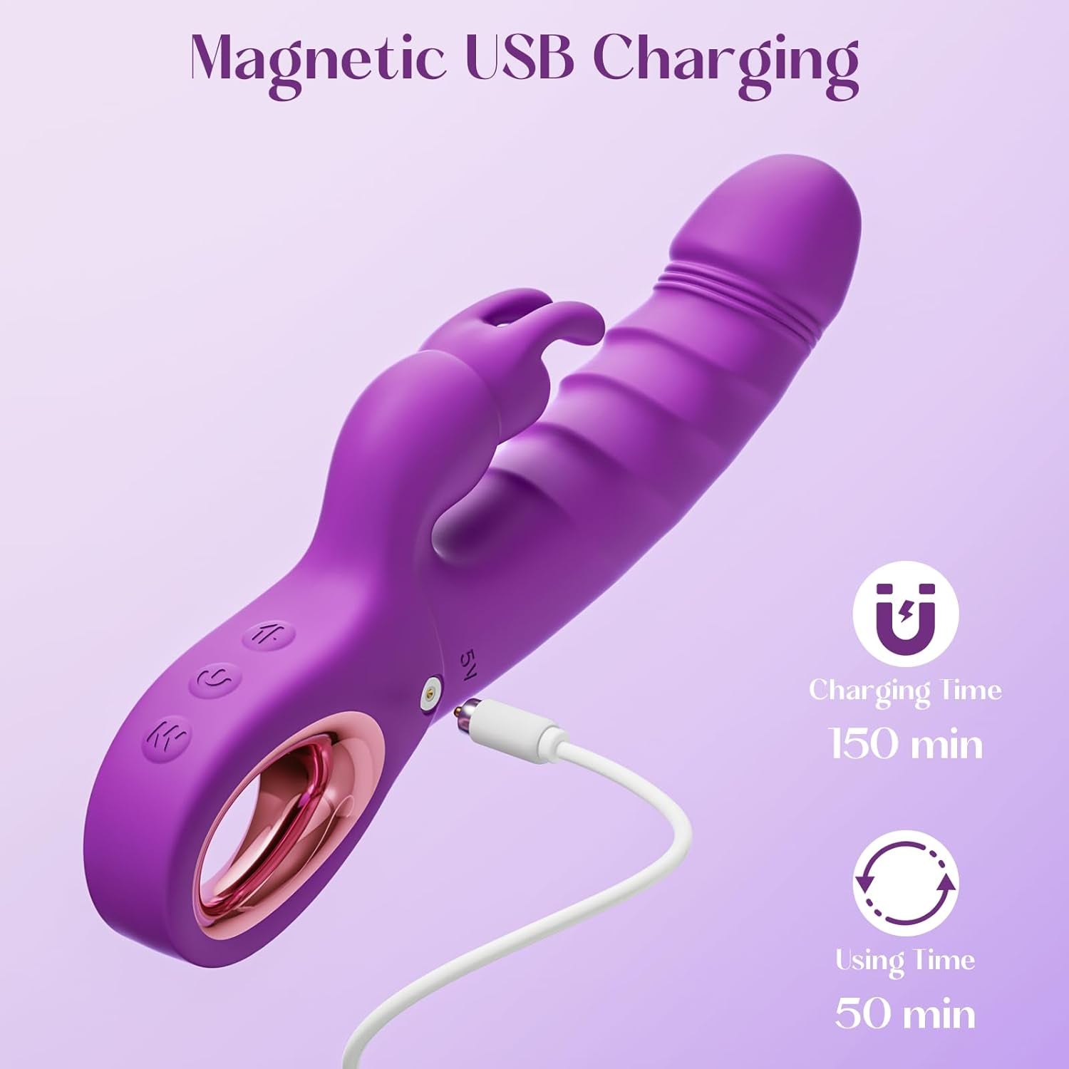 VelourRose Rose Thrusting Rabbit Vibrator 7 Modes Waterproof