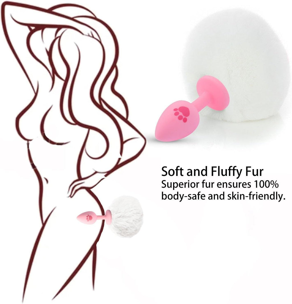 VelvetBunny Bunny Tail Silicone Butt Plug for Beginners