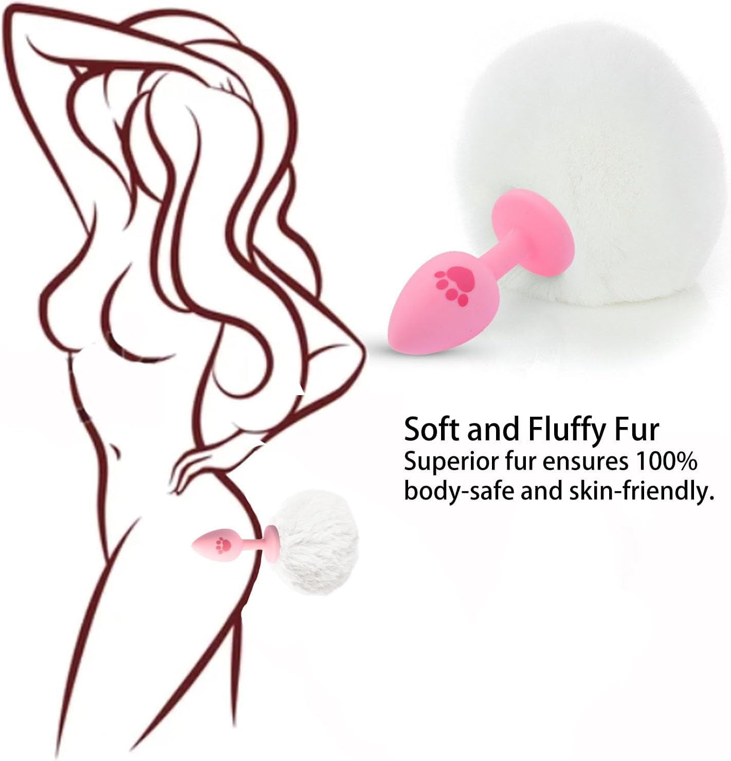 VelvetBunny Bunny Tail Silicone Butt Plug for Beginners