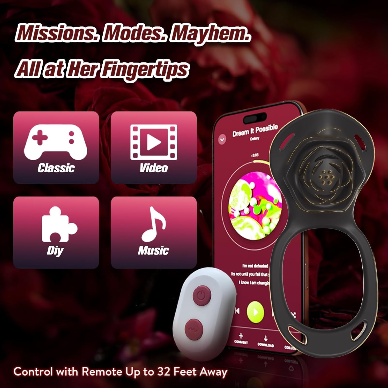 SilentBloom Wearable Clit Vibrator App Remote Quiet Waterproof