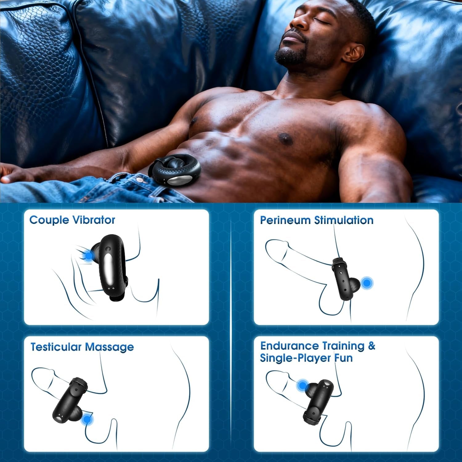 OrbixControl Adjustable Cock Ring Clit Stimulator App 10 Modes