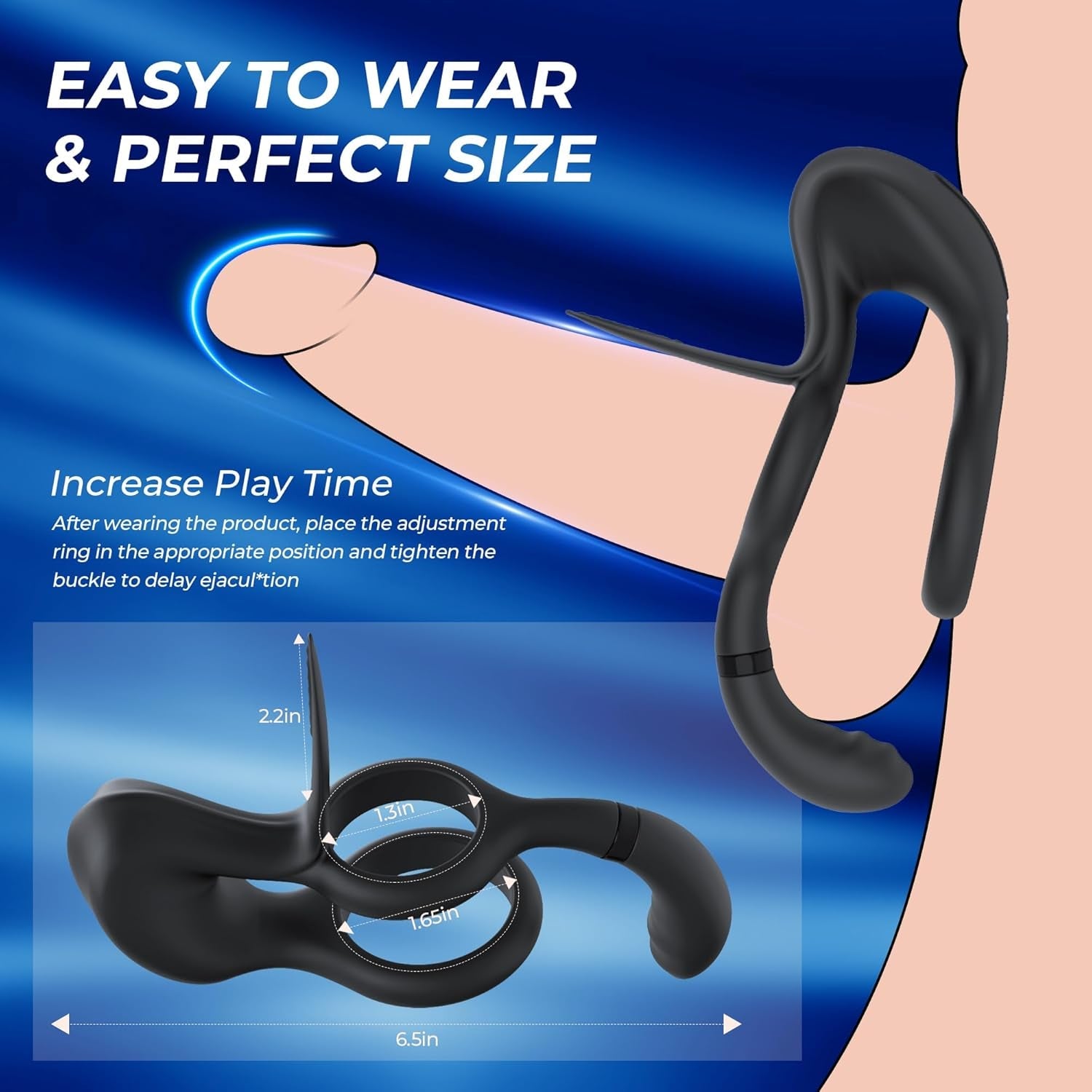 CoreSyncX 3-in-1 Cock Ring Clit Stimulator 9 Modes Remote