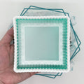 Checkered Turquoise Square Frame Freshie Mold