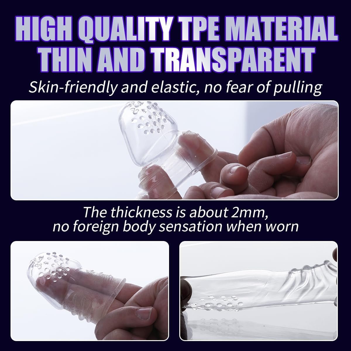 VelyonX Clear Penis Sleeve Set Textured Girth Enhancer
