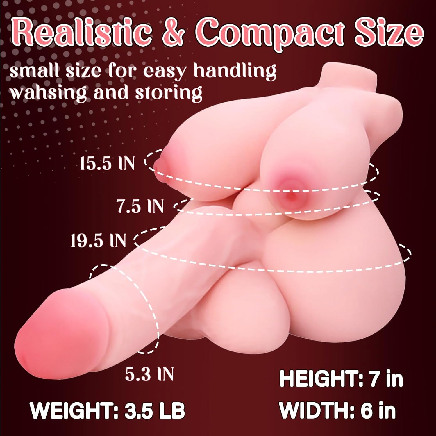 MicroNex Mini Transgender Sex Doll 3.5lb TPE Pocket