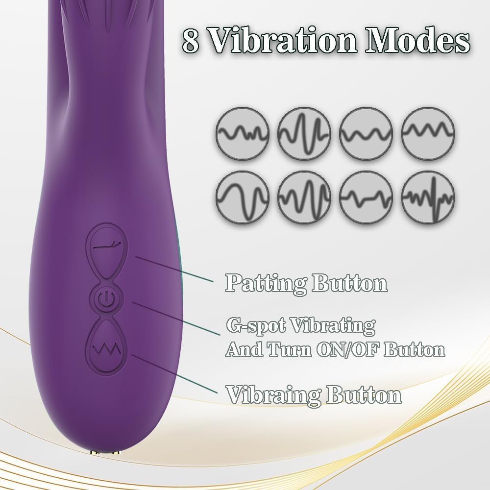 TapPulse Rabbit Vibrator Tapping 8 Modes Waterproof Quiet