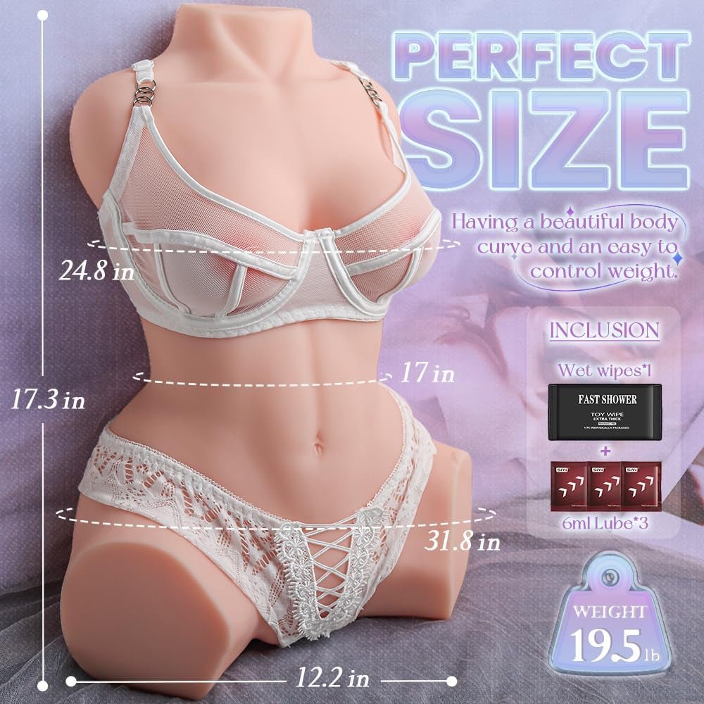 FlexCoreVI Dual Channel Torso Sex Doll Soft TPE Real Feel