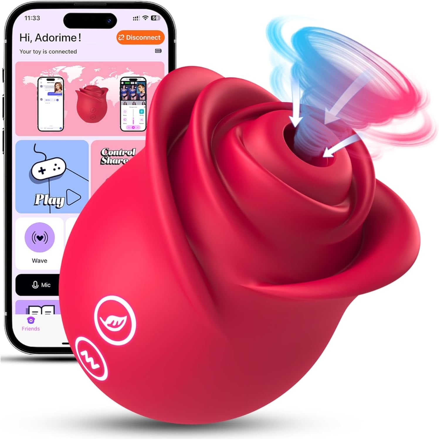 NoirévaX Rose Clit Sucker 10 Modes App Waterproof Quiet