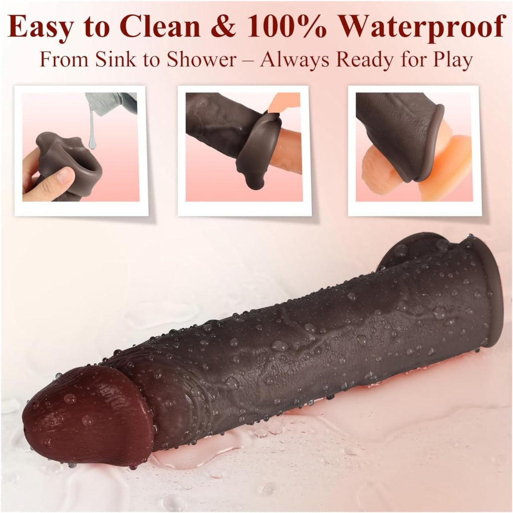 RealSkin Realistic Penis Sleeve 8.3” Silicone Extender Ring