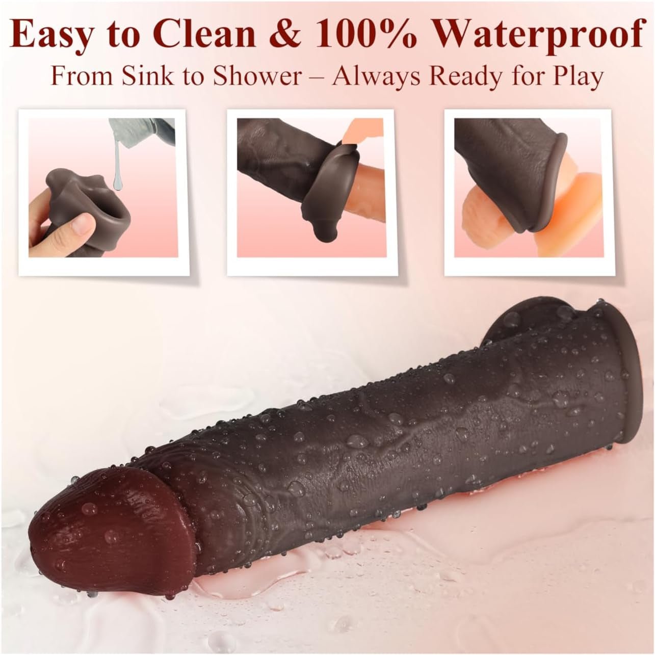 RealSkin Realistic Penis Sleeve 8.3” Silicone Extender Ring