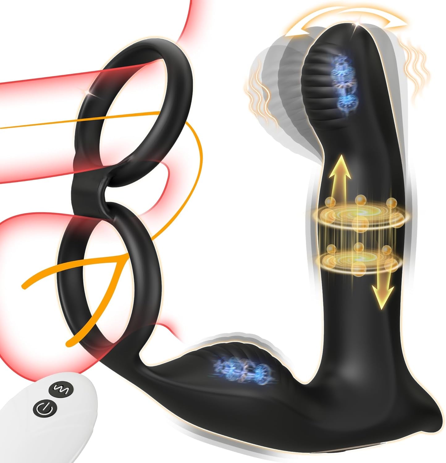 WiggThrustX Thrusting Prostate Massager Cock Ring 10 Modes Remote