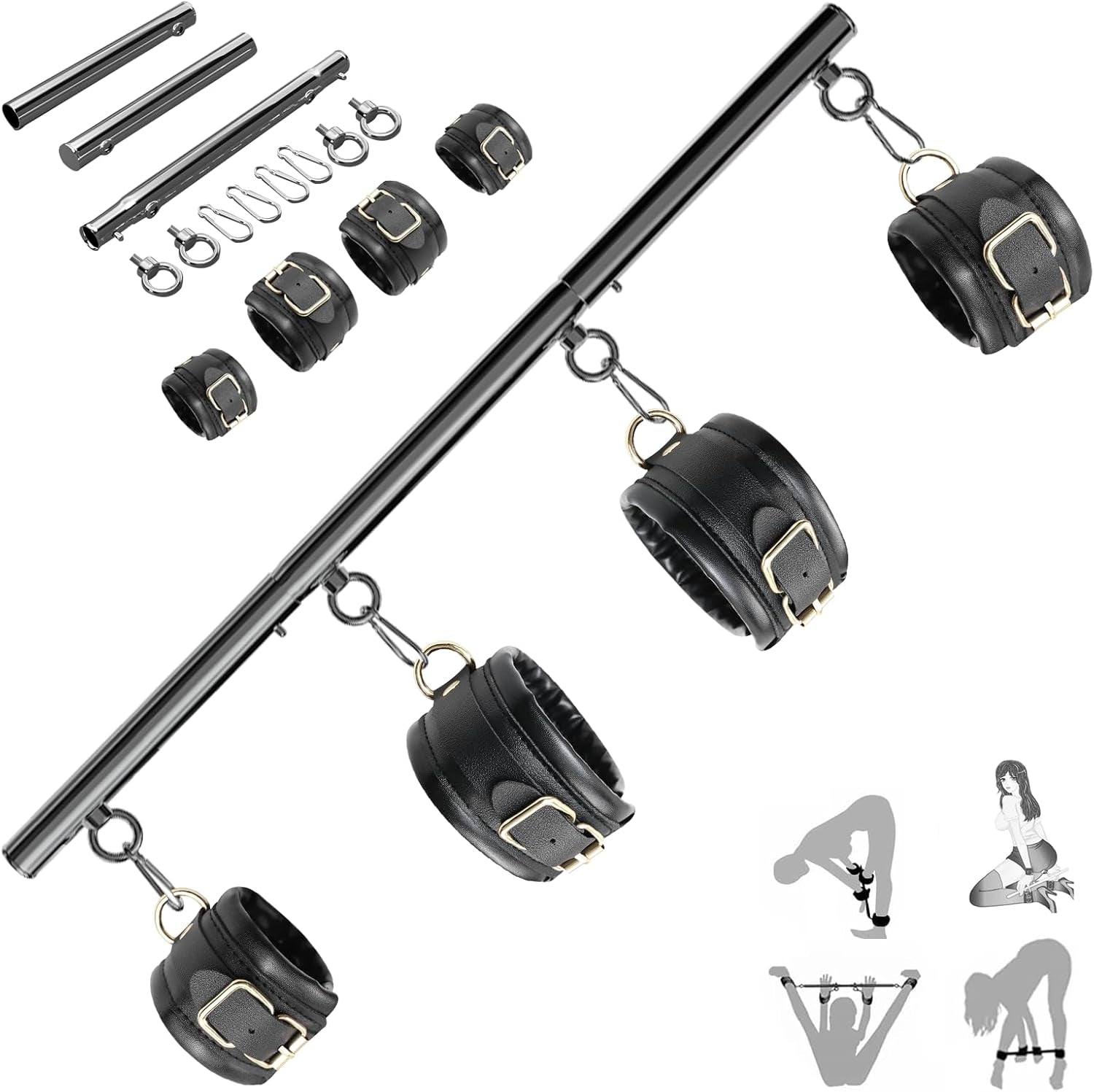 SteelEase Stainless Steel Spreader Bar BDSM Kit