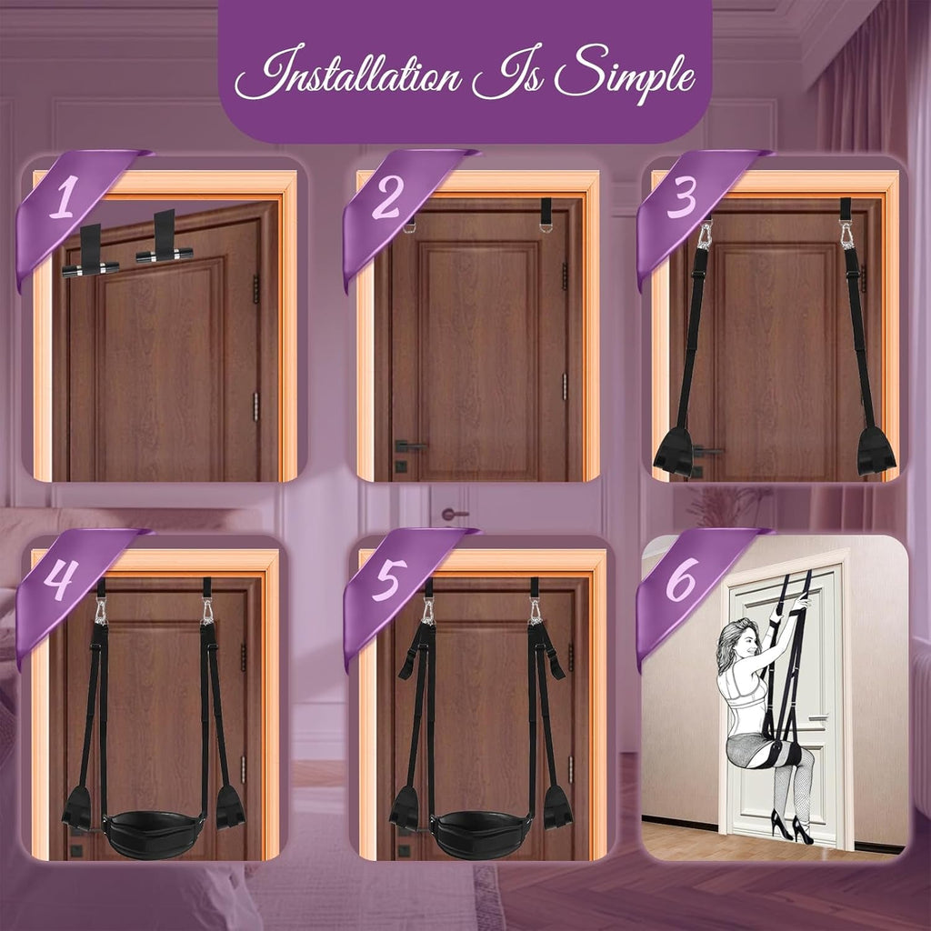AetherLift Adjustable Door Sex Swing with Restraints