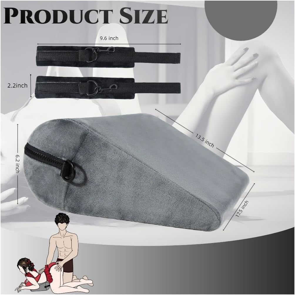 CoreBond Foam Positioning Wedge Pillow with Handcuffs Set