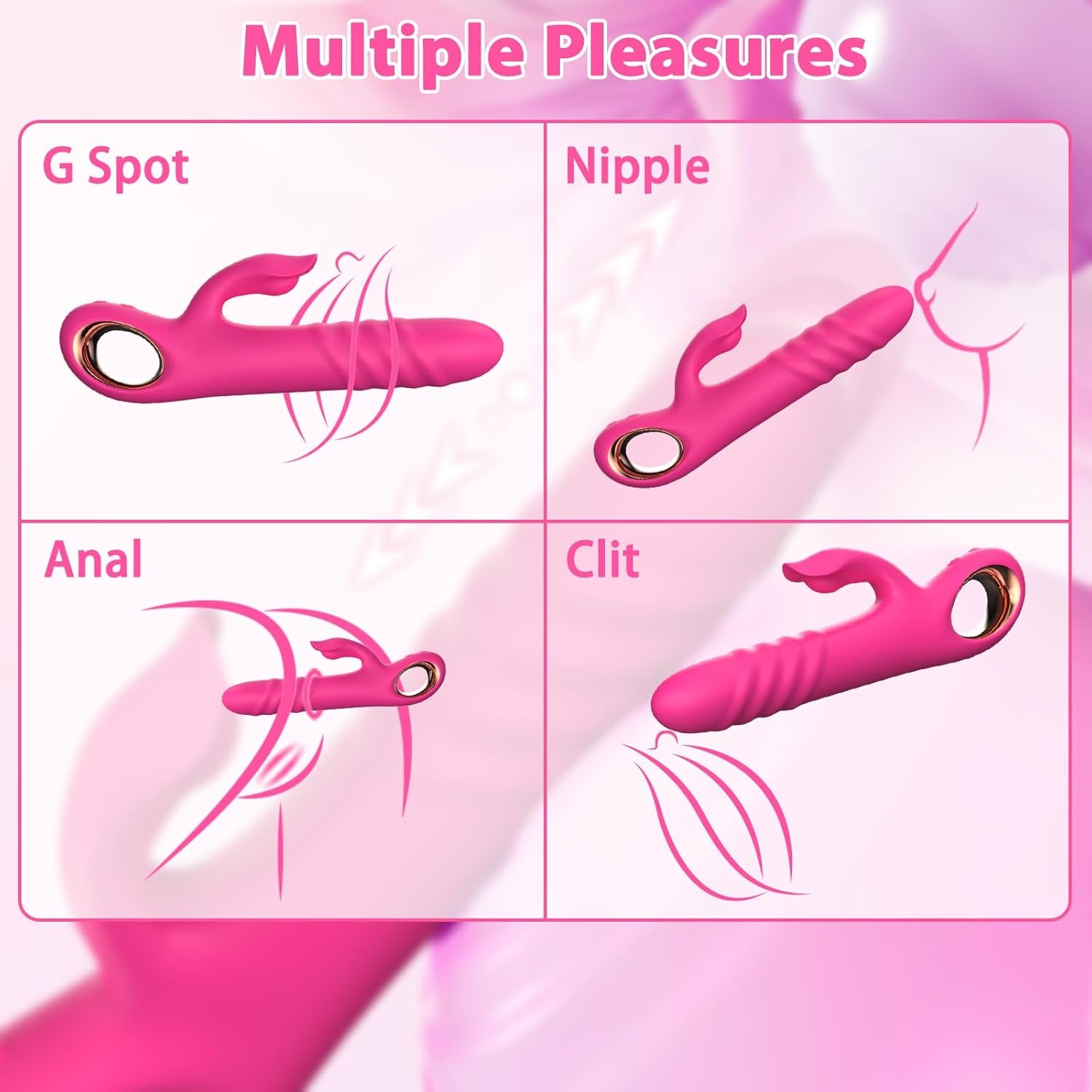 VortexPulse Thrusting Rabbit Vibrator 10 Thrust 10 Modes Silicone