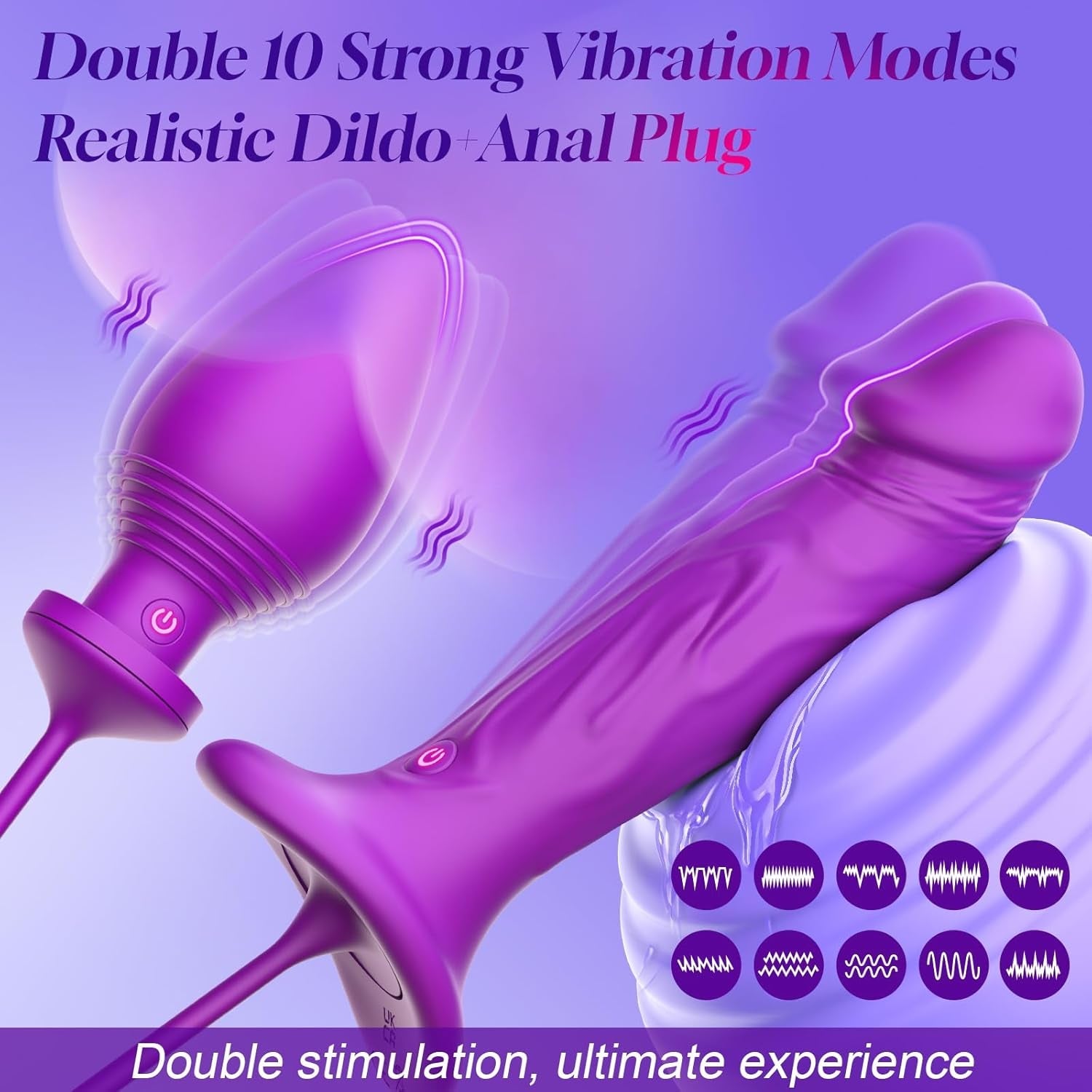 FusionFlex 3-in-1 Vibrating Dildo & Anal Plug Set Couples Toy