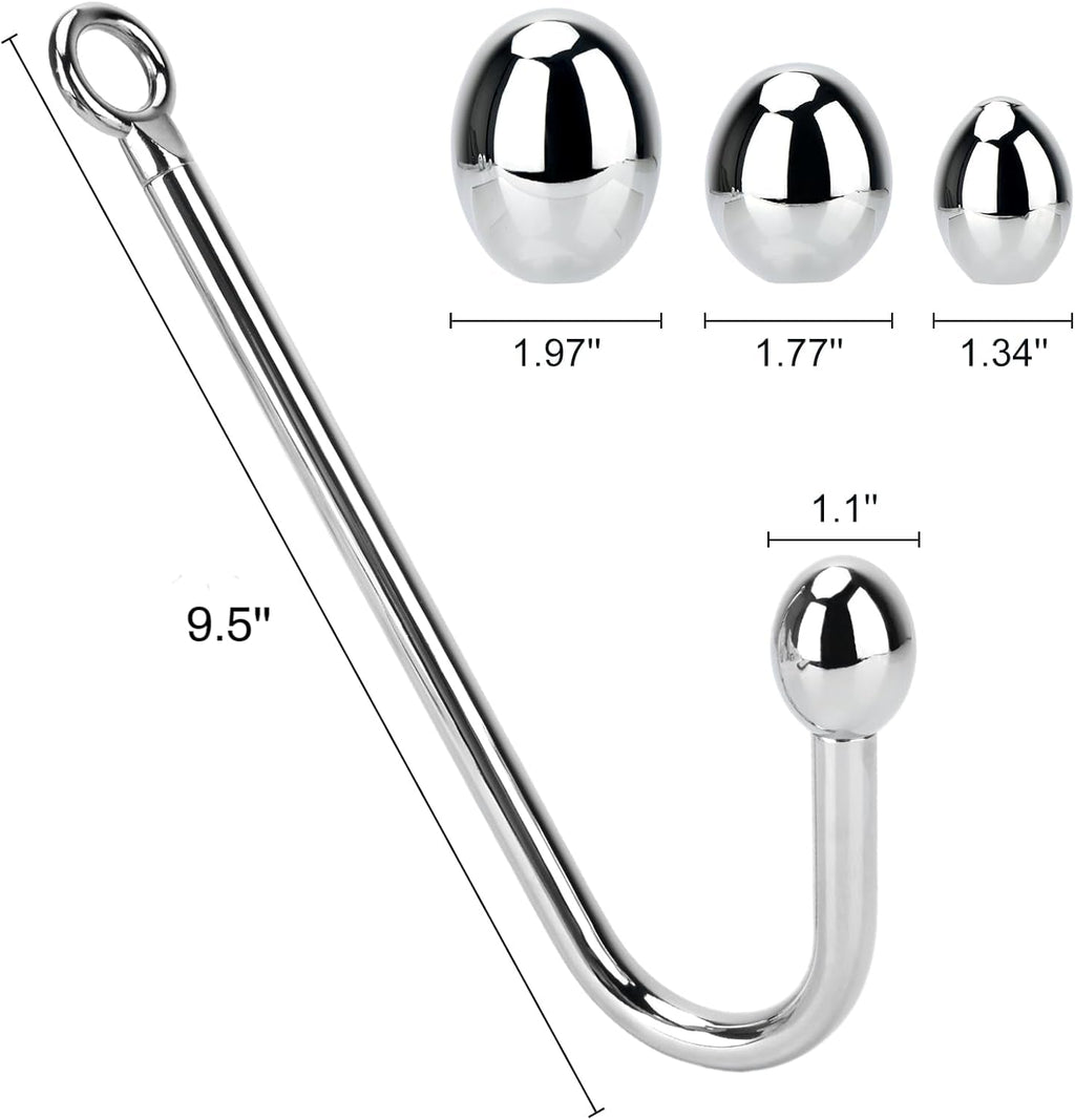 SteelHook Stainless Steel Anal Hook Set with 4 Balls