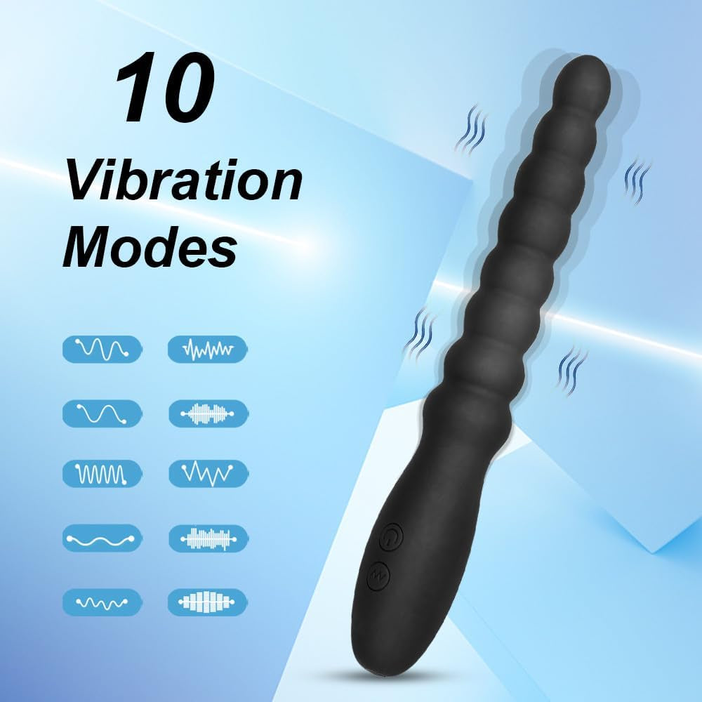 VelvetPulse Rechargeable Vibrating Anal Beads Wand Plug