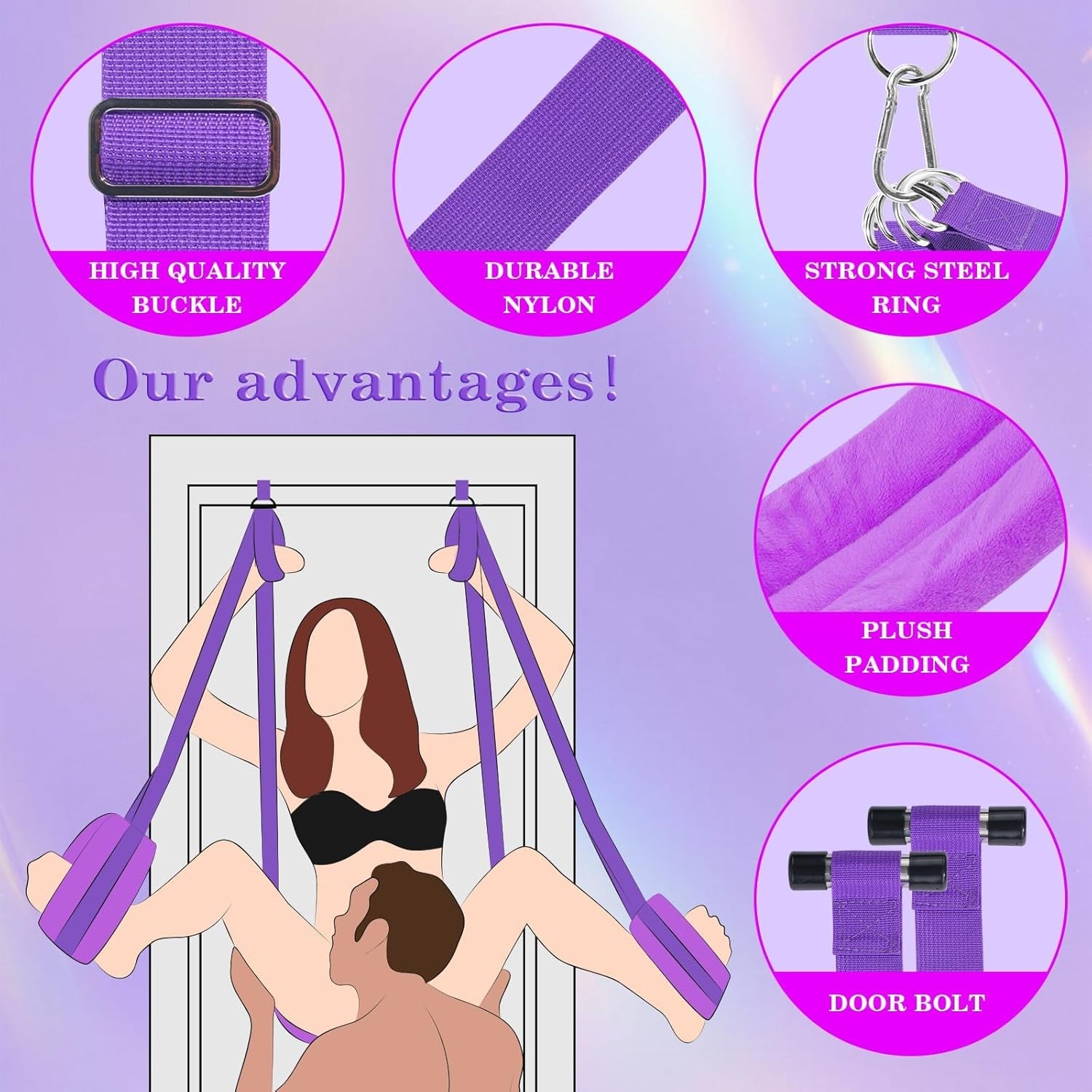 ComfortGrip Door Sex Swing with Cushions & Restraints