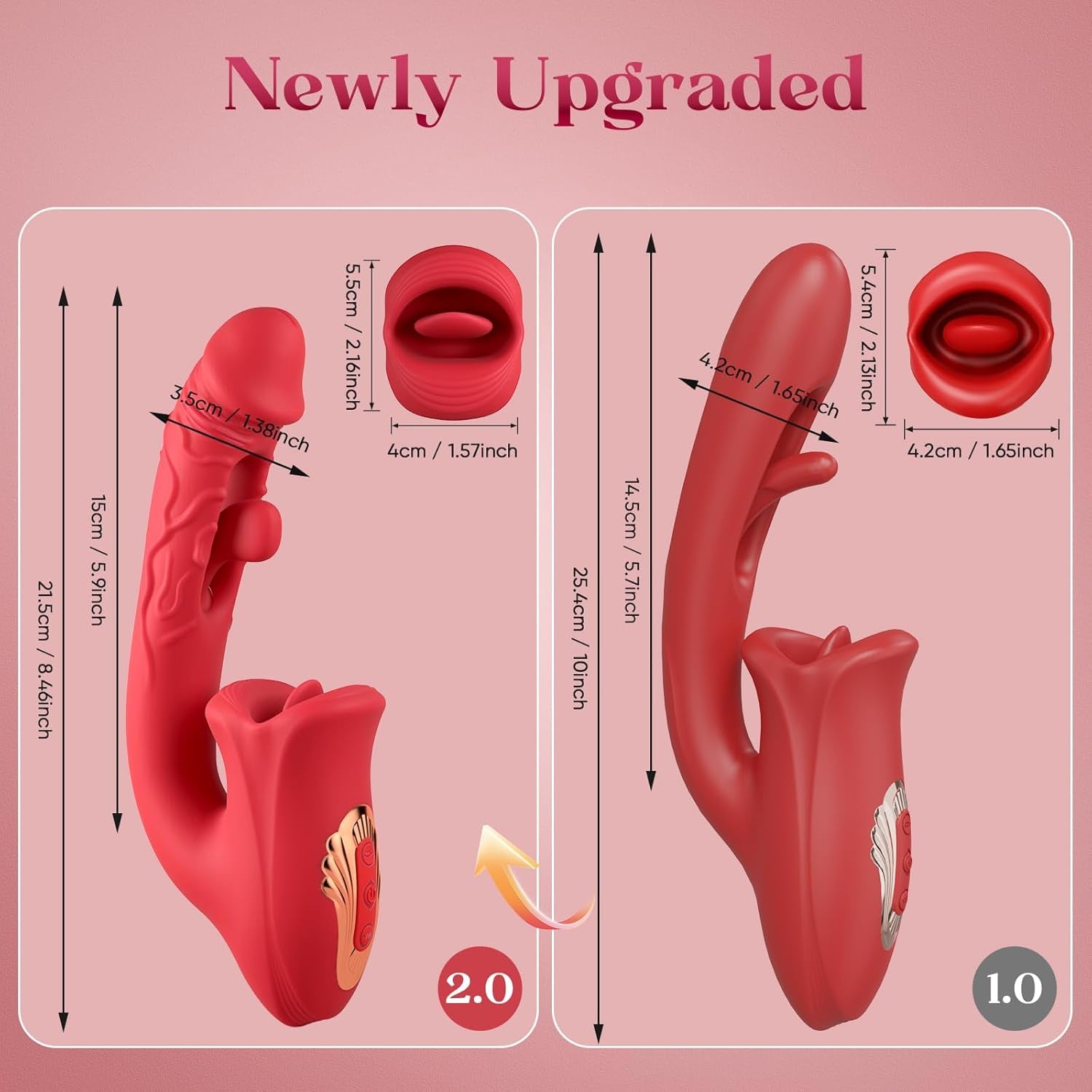 VelvetLick Rose Tongue Vibrator Flapping 10 Modes Waterproof