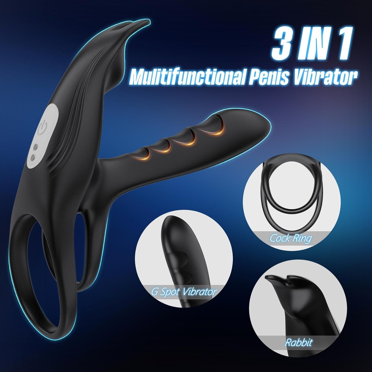 SyncDriveX Cock Ring Clit Stimulator Remote 10 Modes Waterproof