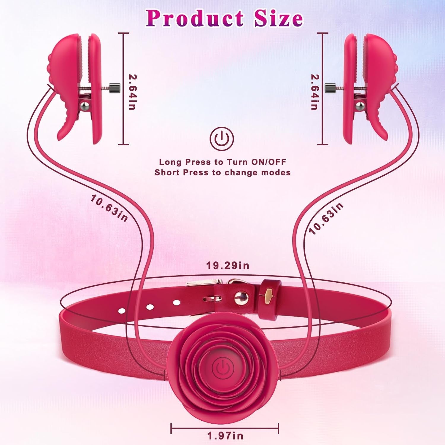 ScarletChain BDSM Nipple Clamp Choker Vibrator 10 Modes