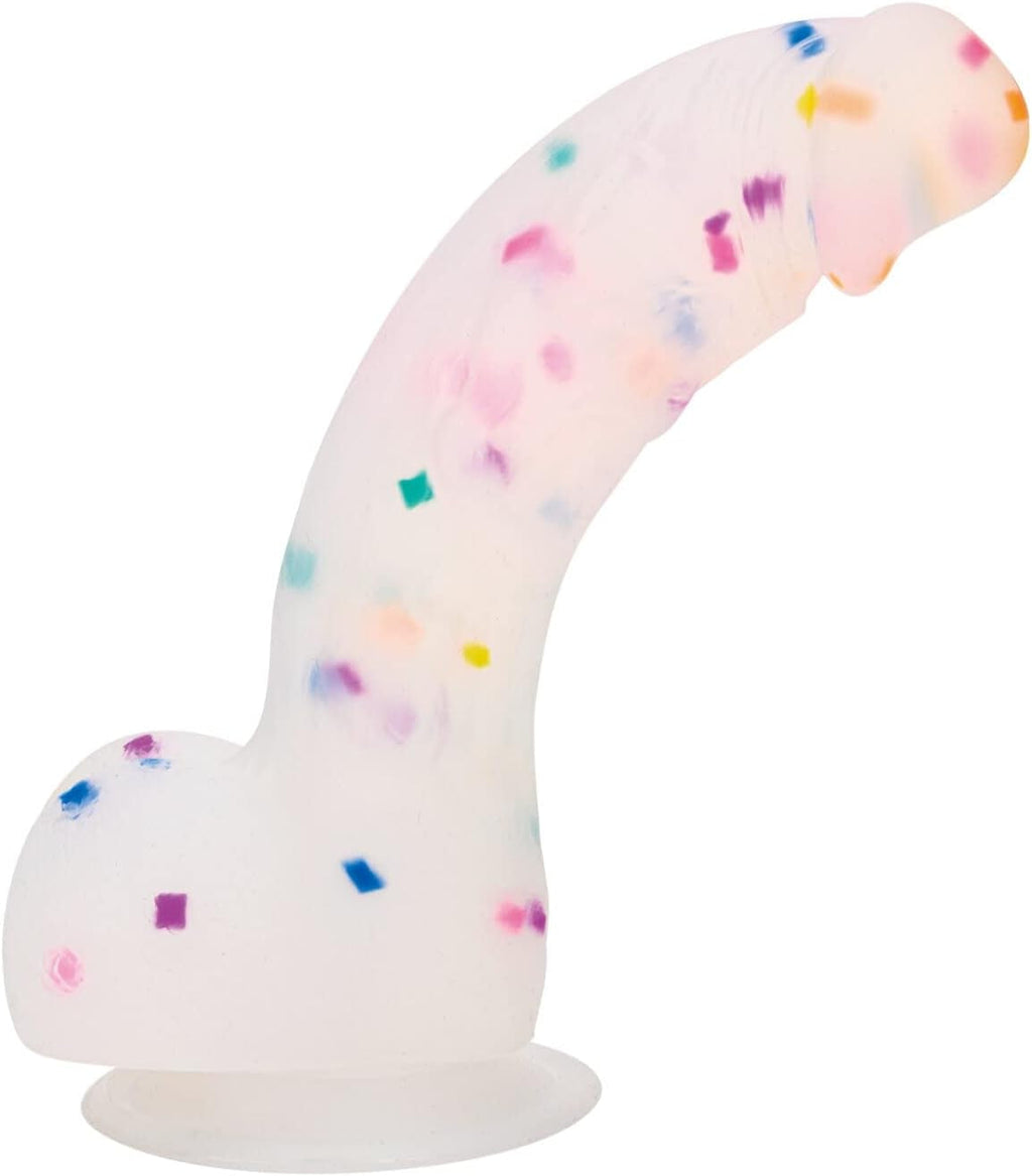 CrystalTone 7.6” Confetti Silicone Dildo Suction Cup Beginner